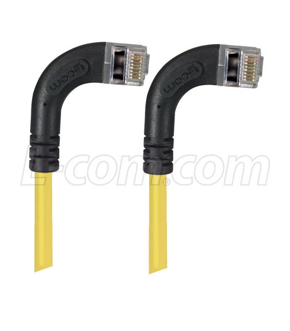 Category 5E Shielded Right Angle Patch Cable, RA Right Exit/RA Right Exit, Yellow 2.0 ft