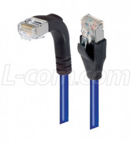 Category 5E Shielded Right Angle Patch Cable, Straight/Right Angle Down, Blue 5.0 ft