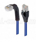 Category 5E Shielded Right Angle Patch Cable, Straight/Right Angle Down, Blue 5.0 ft