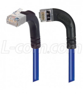 Category 5E Shielded Right Angle Patch Cable, RA Left Exit/RA Up, Blue 5.0 ft
