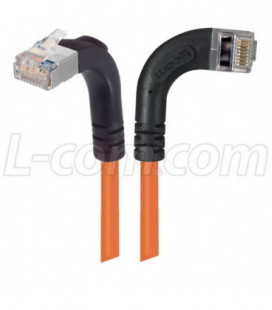 Category 5E Shielded Right Angle Patch Cable, Right Angle Right/Right Angle Up, Orange 7.0 ft