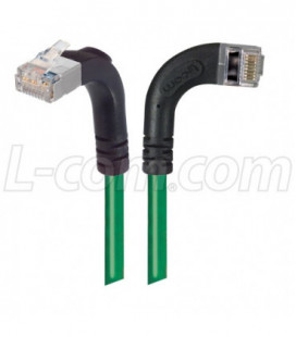Category 5E Shielded Right Angle Patch Cable, Right Angle Right/Right Angle Up, Green 30.0 ft