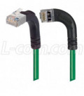 Category 5E Shielded Right Angle Patch Cable, RA Left Exit/RA Up, Green 15.0 ft