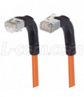 Category 5E Shielded Right Angle Patch Cable, Down/Right Angle Up, Orange 5.0 ft