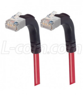 Category 5E Shielded Right Angle Patch Cable, Right Angle Up/Right Angle Up, Red 2.0 ft