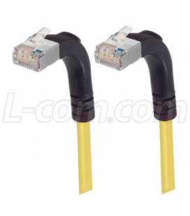Category 5E Shielded Right Angle Patch Cable, Right Angle Up/Right Angle Up, Yellow 25.0 ft