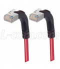 Category 5E Shielded Right Angle Patch Cable, Right Angle Up/Right Angle Up, Red 7.0 ft