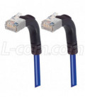 Category 5E Shielded Right Angle Patch Cable, Right Angle Up/Right Angle Up, Blue 7.0 ft