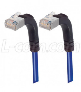 Category 5E Shielded Right Angle Patch Cable, Right Angle Up/Right Angle Up, Blue 10.0 ft
