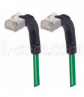 Category 5E Shielded Right Angle Patch Cable, Right Angle Up/Right Angle Up, Green 7.0 ft