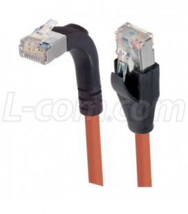 Category 5E Shielded Right Angle Patch Cable, Straight/Right Angle Up, Orange 3.0 ft
