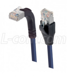 Category 5E Shielded Right Angle Patch Cable, Straight/Right Angle Up, Blue 10.0 ft