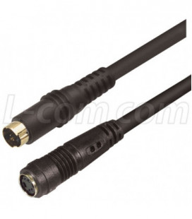 Molded S-Video Cable, Male / Female, 2.0 ft