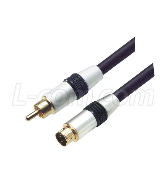 Assembled S-Video Male/Single RCA Male, 6.0 ft.