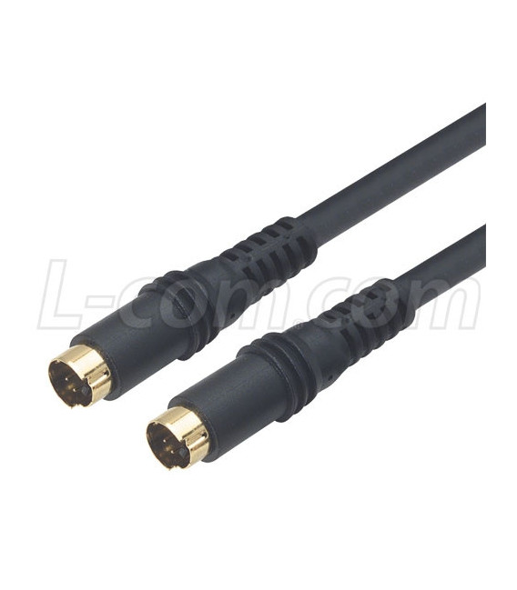 Molded S-Video Cable, Male / Male, 1.0 ft