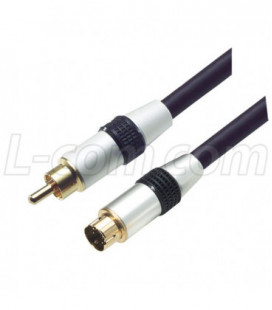 Assembled S-Video Male/Single RCA Male, 25.0 ft.
