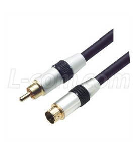Assembled S-Video Male/Single RCA Male, 2.0 ft.
