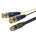 Assembled S-Video Cable, Male / Dual BNC Male, 3.0 ft