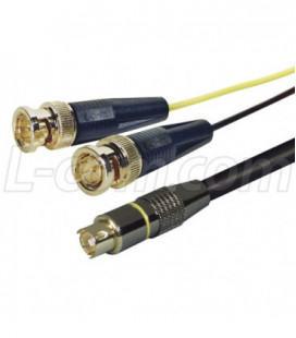Assembled S-Video Cable, Male / Dual BNC Male, 5.0 ft