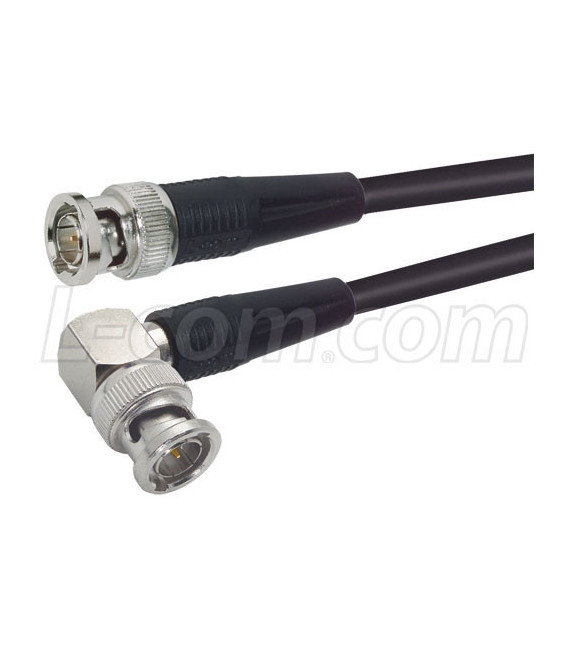 RG59B Coaxial Cable, BNC Male / 90º Male, 3.0 ft