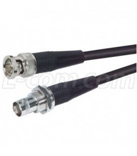RG59B Coaxial Cable, BNC Male / Female Bulkhead, 10.0 ft