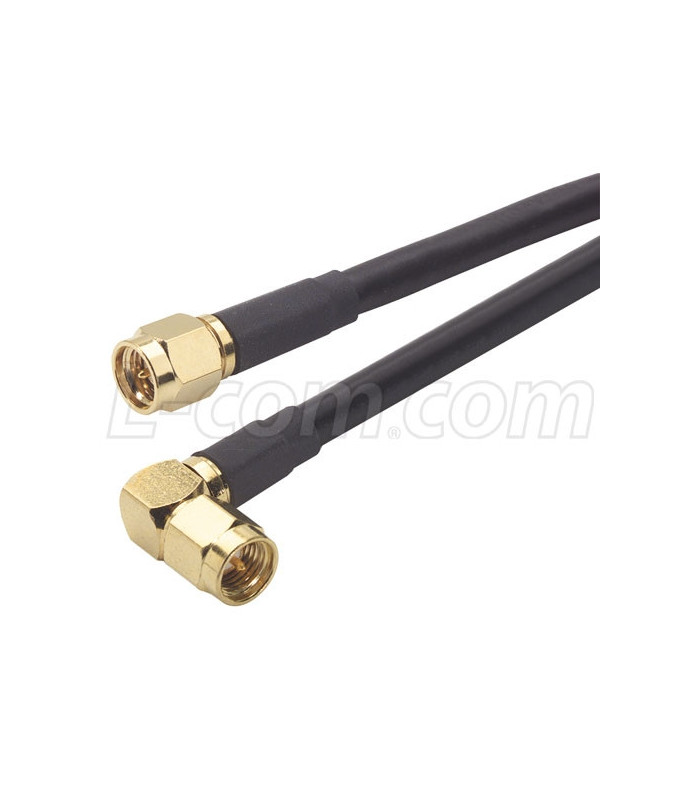 Eliminar diferencia Último L-COM RG58C Coaxial Cable, SMA Male / 90º Male, 1.0 ft CCS58A-1HR