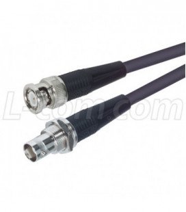 RG58C Coaxial Cable, BNC Male / Female Bulkhead, 1.0 ft