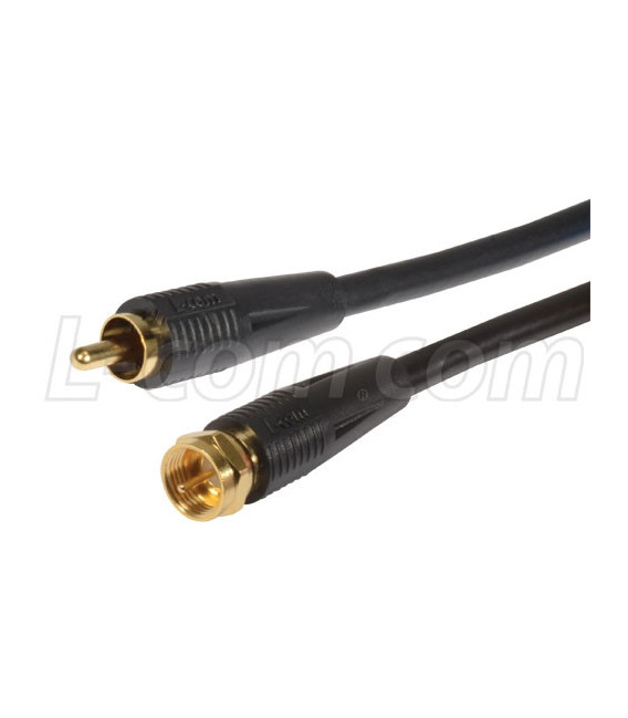 RG59A Coaxial Cable, RCA Male / F Male, 1.0 ft