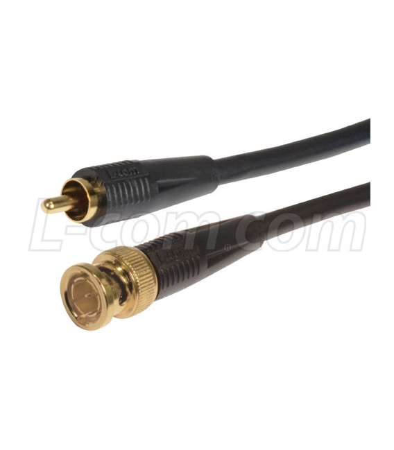 RG59A Coaxial Cable, RCA Male / BNC Male, 9.0 ft