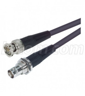 RG59A Coaxial Cable, BNC Male / Female Bulkhead, 6.0 ft