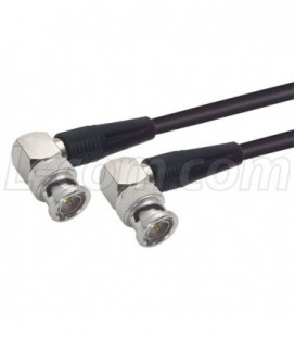 RG59A Coaxial Cable, BNC 90º Male / 90º Male, 7.5 ft