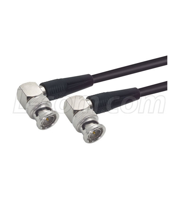 RG59A Coaxial Cable, BNC 90º Male / 90º Male, 2.0 ft