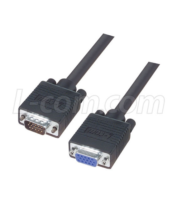 Standard Grade SVGA Cable, HD15 Male / Female, 5.0 ft