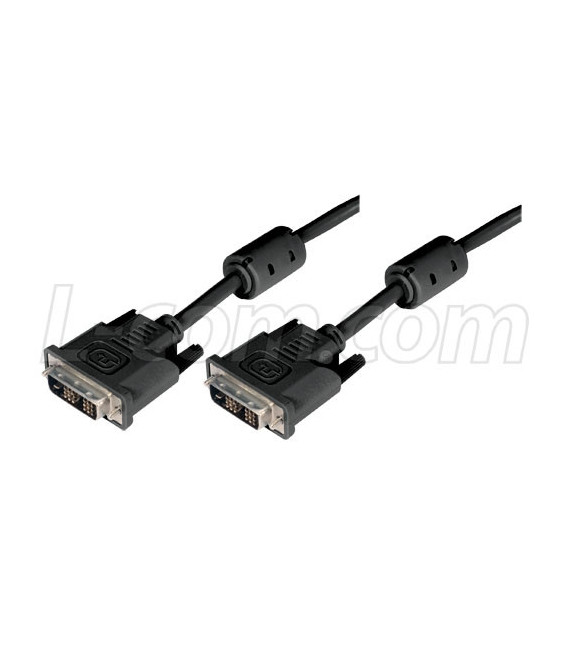 Deluxe DVI-D Single Link DVI Cable Male/Male w/Ferrites, 3.0 ft
