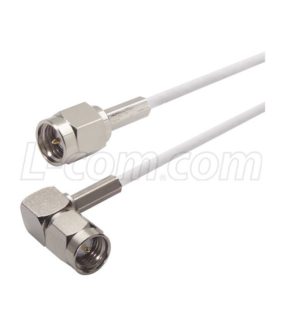 RG188 Coaxial Cable, SMA Male / 90º Male, 5.0 ft