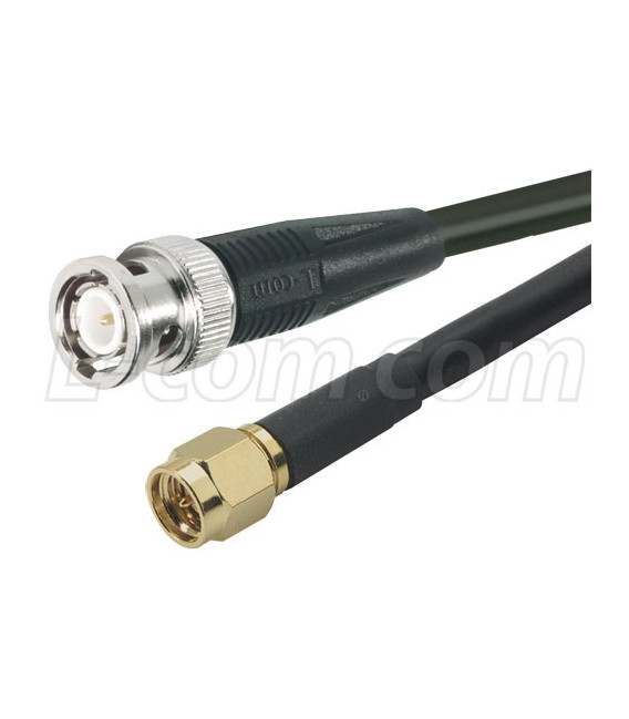 RG58C Coaxial Cable, SMA Male / BNC Male, 0.5 ft