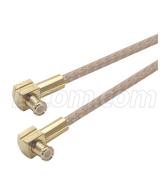 RG316 Coaxial Cable, MCX 90º Plug / 90º Plug, 1.0 ft