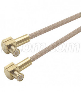 RG316 Coaxial Cable, MCX 90º Plug / 90º Plug, 1.0 ft