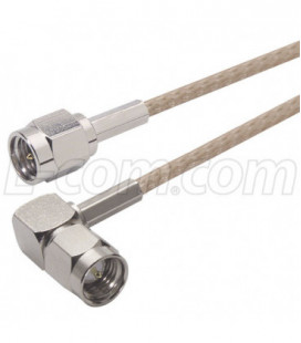 RG316 Coaxial Cable, SMA Male / 90º Male, 4.0 ft