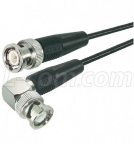 RG174 Coaxial Cable, BNC Male / 90º Male, 5.0 ft