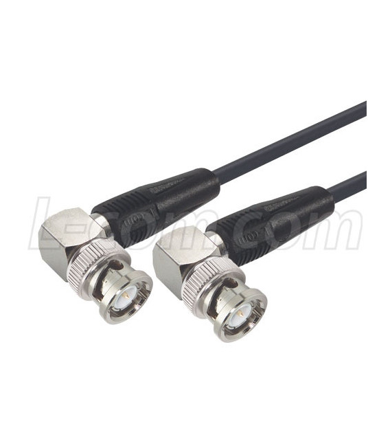 RG174 Coaxial Cable, BNC 90º Male / 90º Male, 7.5 ft