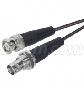 RG174/U Coaxial Cable, BNC Male / Female Bulkhead, 15.0 ft