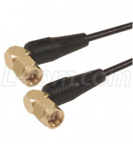 RG174 Coaxial Cable, SMA 90º Male / 90º Male, 1.5 ft