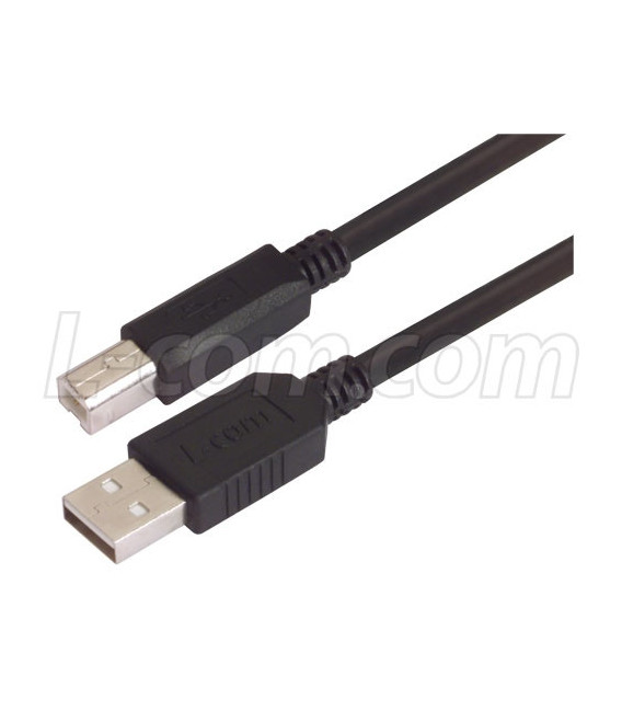 Black Premium USB Cable Type A - B Cable, 0.3m