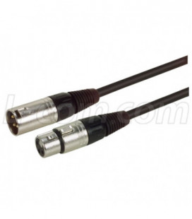 XLR Pro Audio Cable Assembly, XLR Male - XLR Female. 25.0 ft