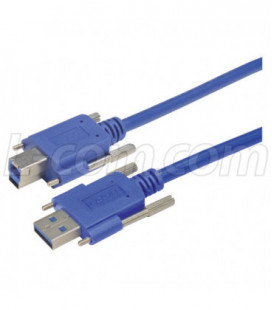 USB 3.0 Cable, Type A/B with Thumbscrew Hardware 0.5M