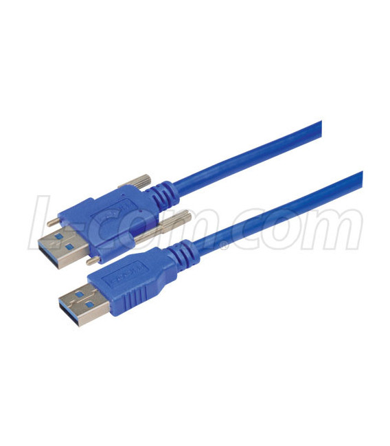 USB 3.0 Cable, Type A/A with Thumbscrew Hardware 0.3M