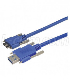USB 3.0 Cable, Type A/micro B with Thumbscrew Hardware 3.0M
