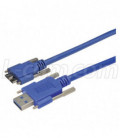 USB 3.0 Cable, Type A/micro B with Thumbscrew Hardware 2.0M