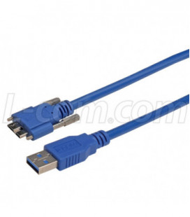 USB 3.0 Cable, Type Micro B/A with Thumbscrew Hardware 2.0M